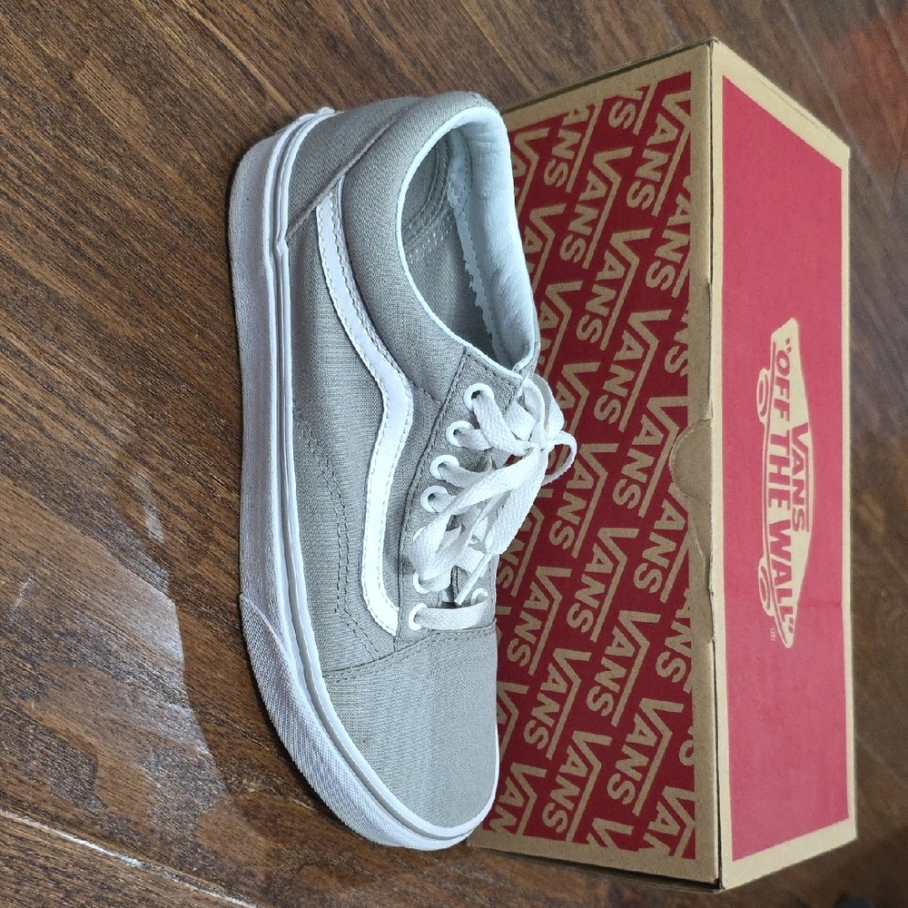 Vans Classic Gray and White Shoes